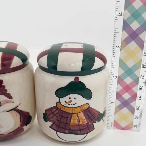 Vintage 90s Christmas Salt & Pepper Shakers Set - Snowman and Santa Claus - Picture 4 of 4
